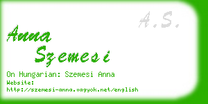 anna szemesi business card